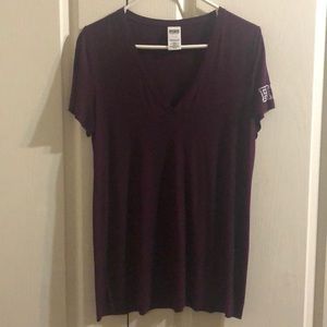 PINK short sleeved V neck shirt